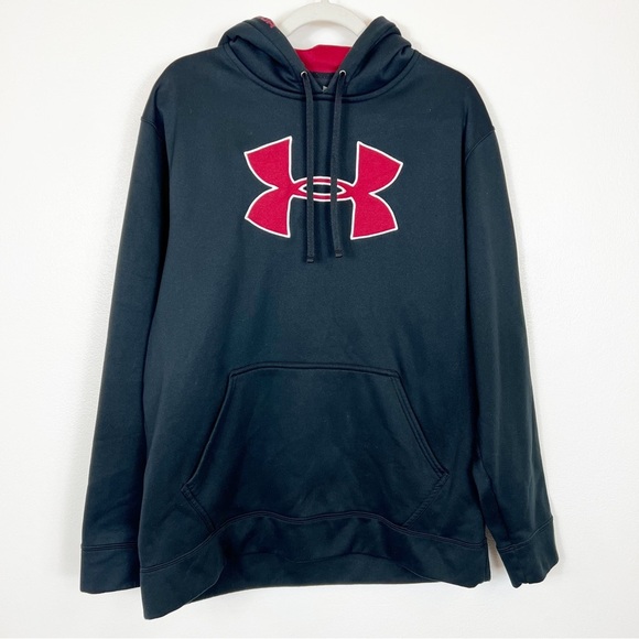 Under Armour Other - Under Armour Hoodie Black & Red Size Large